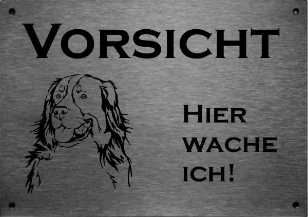 Edelstahl Warnschild Berner Sennenhund VORSICHT Hier wache ich!
